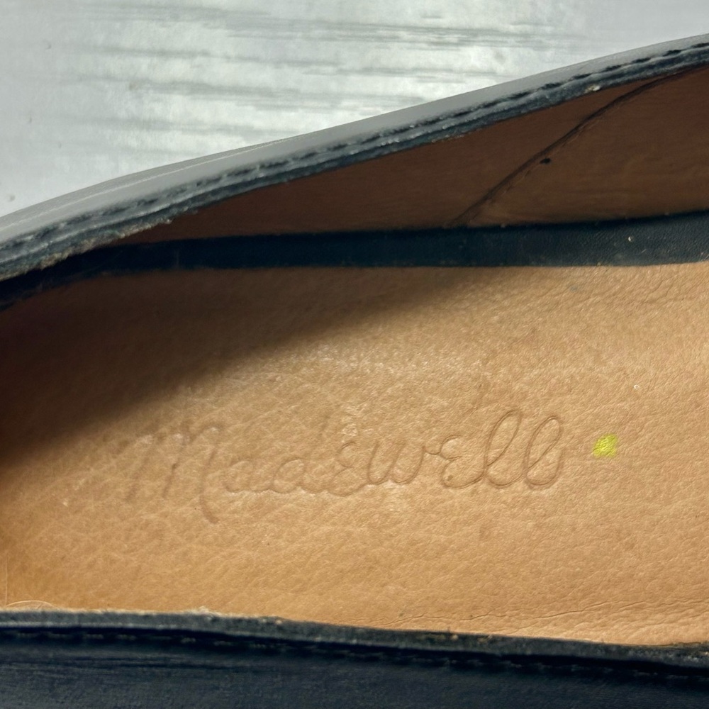 Madewell The Blaine Crisscross Flat Black Leather Open Toe Flats Size 7.5 - Picture 13 of 16